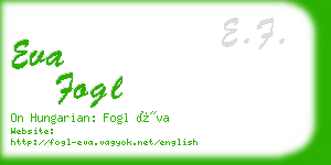 eva fogl business card